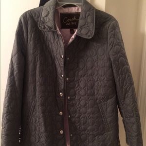 Quilted Signature Coach Gray Jacket M